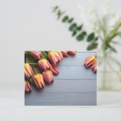 Lentetulpen voor Valentijnsdag Briefkaart (Staand voorkant)