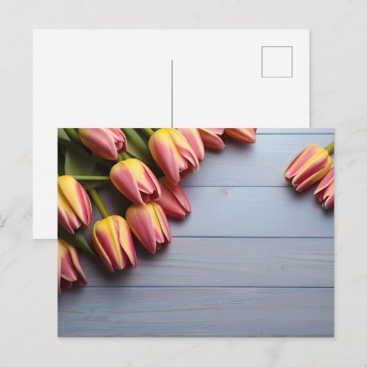 Lentetulpen voor Valentijnsdag Briefkaart (Voorkant / Achterkant)
