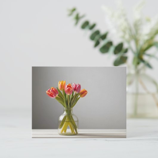 Lentetulpen voor Valentijnsdag Briefkaart (Staand voorkant)