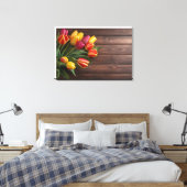 Lentetulpen voor Valentijnsdag Canvas Afdruk (Insitu (Slaapkamer))