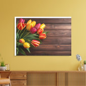 Lentetulpen voor Valentijnsdag Canvas Afdruk (Insitu (Woonkamer))