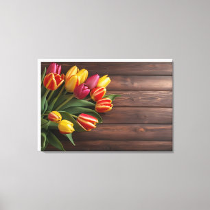 Lentetulpen voor Valentijnsdag Canvas Afdruk