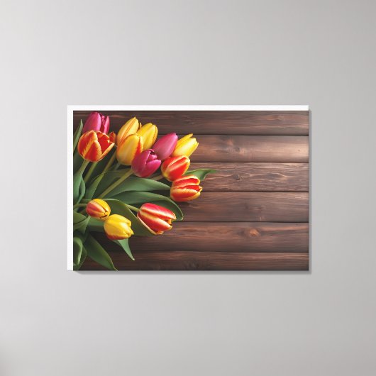 Lentetulpen voor Valentijnsdag Canvas Afdruk (Voorkant)