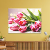 Lentetulpen voor Valentijnsdag Canvas Afdruk (Insitu (Woonkamer))