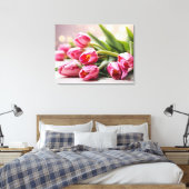 Lentetulpen voor Valentijnsdag Canvas Afdruk (Insitu (Slaapkamer))