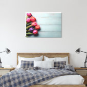 Lentetulpen voor Valentijnsdag Canvas Afdruk (Insitu (Slaapkamer))