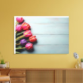 Lentetulpen voor Valentijnsdag Canvas Afdruk (Insitu (Woonkamer))