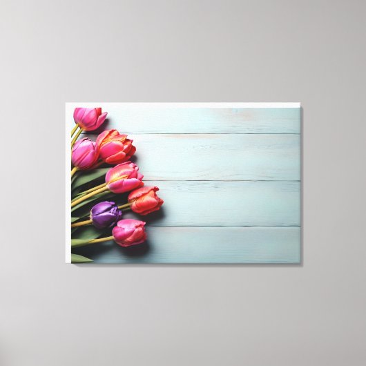 Lentetulpen voor Valentijnsdag Canvas Afdruk (Voorkant)