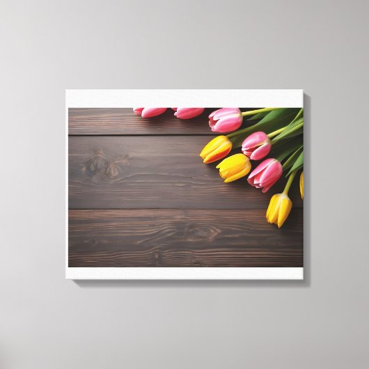 Lentetulpen voor Valentijnsdag Canvas Afdruk (Voorkant)