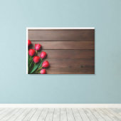 Lentetulpen voor Valentijnsdag Canvas Afdruk (Insitu (Houten vloer))