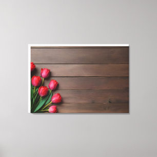 Lentetulpen voor Valentijnsdag Canvas Afdruk
