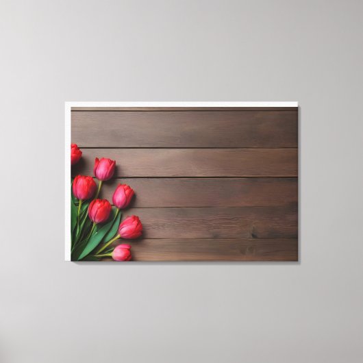 Lentetulpen voor Valentijnsdag Canvas Afdruk (Voorkant)