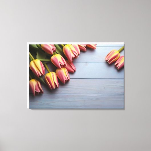 Lentetulpen voor Valentijnsdag Canvas Afdruk (Voorkant)