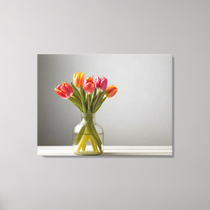 Lentetulpen voor Valentijnsdag Canvas Afdruk