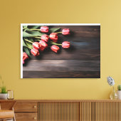 Lentetulpen voor Valentijnsdag Canvas Afdruk (Insitu (Woonkamer))