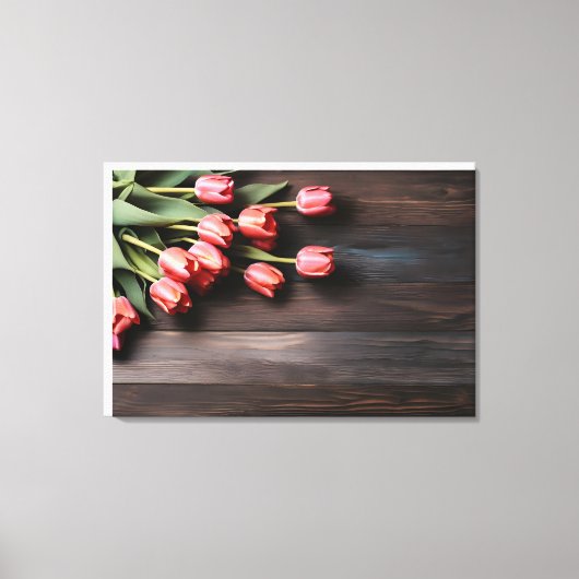 Lentetulpen voor Valentijnsdag Canvas Afdruk (Voorkant)