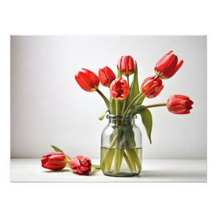 Lentetulpen voor Valentijnsdag Foto Afdruk