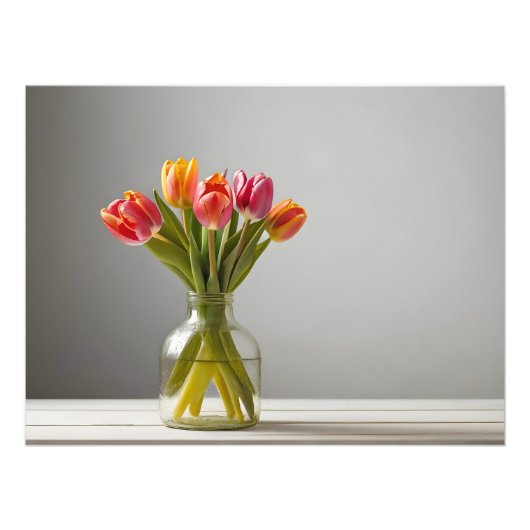 Lentetulpen voor Valentijnsdag Foto Afdruk (Voorkant)