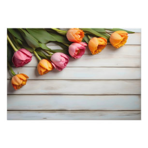 Lentetulpen voor Valentijnsdag Foto Afdruk