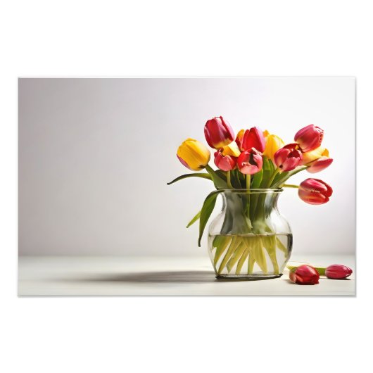 Lentetulpen voor Valentijnsdag Foto Afdruk (Voorkant)