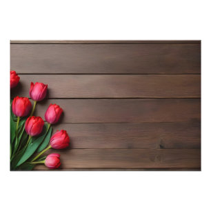 Lentetulpen voor Valentijnsdag Foto Afdruk