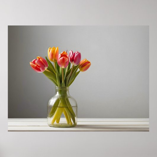 Lentetulpen voor Valentijnsdag Poster (Voorkant)