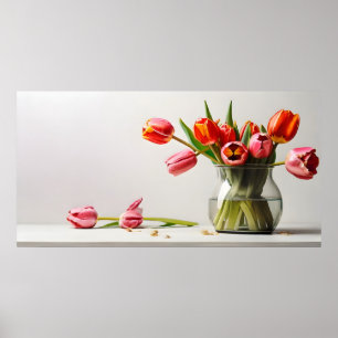 Lentetulpen voor Valentijnsdag Poster