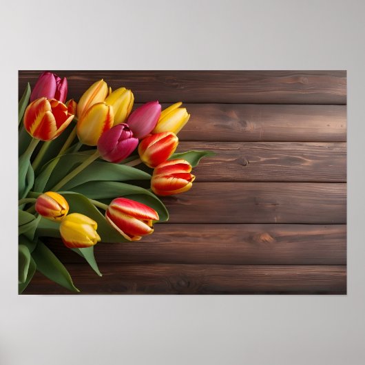 Lentetulpen voor Valentijnsdag Poster (Voorkant)