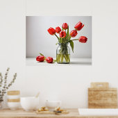 Lentetulpen voor Valentijnsdag Poster (Keuken)