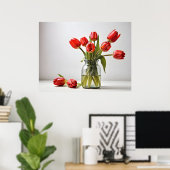 Lentetulpen voor Valentijnsdag Poster (Thuiskantoor)