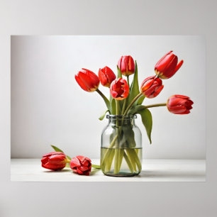 Lentetulpen voor Valentijnsdag Poster
