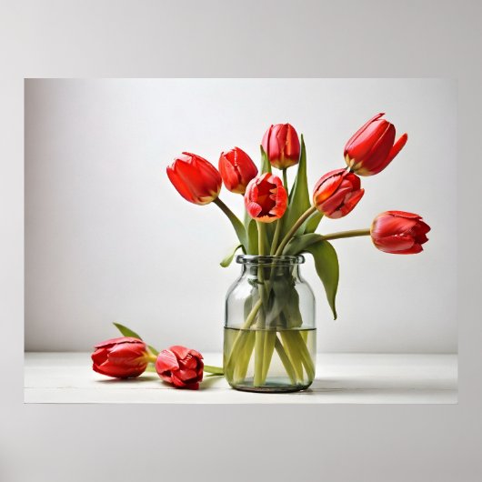 Lentetulpen voor Valentijnsdag Poster (Voorkant)