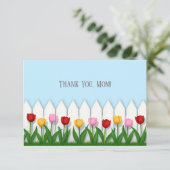 lentetulpen vrolijke aangepaste Moederdag Bedankkaart (Staand voorkant)