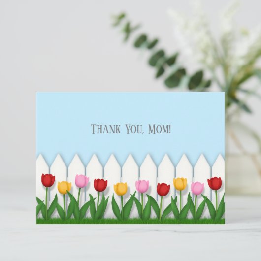 lentetulpen vrolijke aangepaste Moederdag Bedankkaart (Staand voorkant)