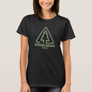 Lentevakantie 2023 Minimalistische bosboom groene T-shirt