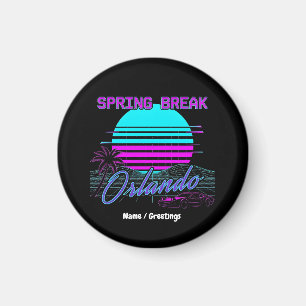 Lentevakantie 2026 Orlando After Dark Retro Synth Magneet