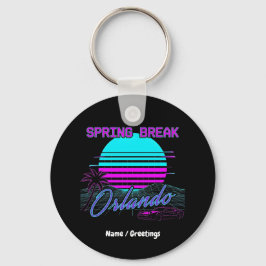 Lentevakantie 2026 Orlando After Dark Retro Synth Sleutelhanger