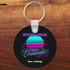 Lentevakantie 2026 Orlando After Dark Retro Synth Sleutelhanger