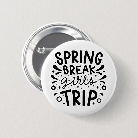 Lentevakantie meisjesreis ronde button 5,7 cm (Voorkant /achterkant)