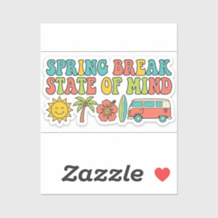 Lentevakantie Staat van Geest Aesthetic Strand Sticker