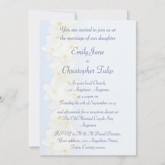 lenteverbruiloft met daffodils kaart (Achterkant)