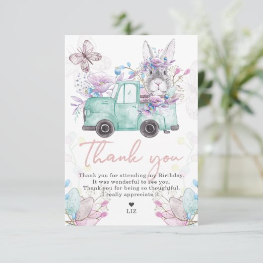 lenteverjaardag bedankkaart (Staand voorkant)