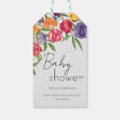 Lenteviering Tulpen Baby Shower Cadeaulabel (Achterkant)