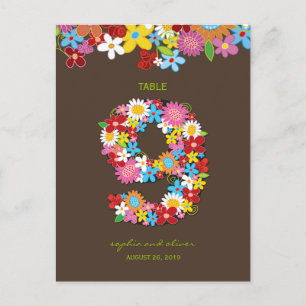Lentevloerbloemen Garden Weddenschap Tabelnummer Briefkaart