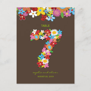 Lentevloerbloemen Garden Weddenschap Tabelnummer Briefkaart
