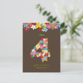 Lentevloerbloemen Garden Weddenschap Tabelnummer Briefkaart (Staand voorkant)