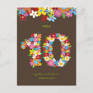 Lentevloerbloemen Garden Weddenschap Tabelnummer Briefkaart