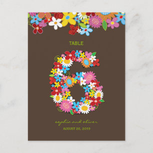 Lentevloerbloemen Garden Weddenschap Tabelnummer Briefkaart