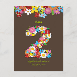 Lentevloerbloemen Garden Weddenschap Tabelnummer Briefkaart