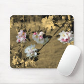 lentevloerbloesems in sepia muismat (Met muis)